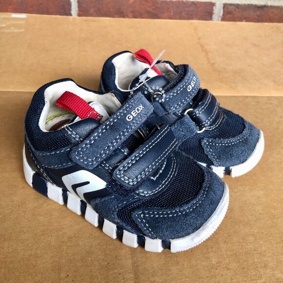 Geox Respira Toddler Breathable Sneakers EU 20 / US 4.5 Navy Red Detail - Picture 3 of 10